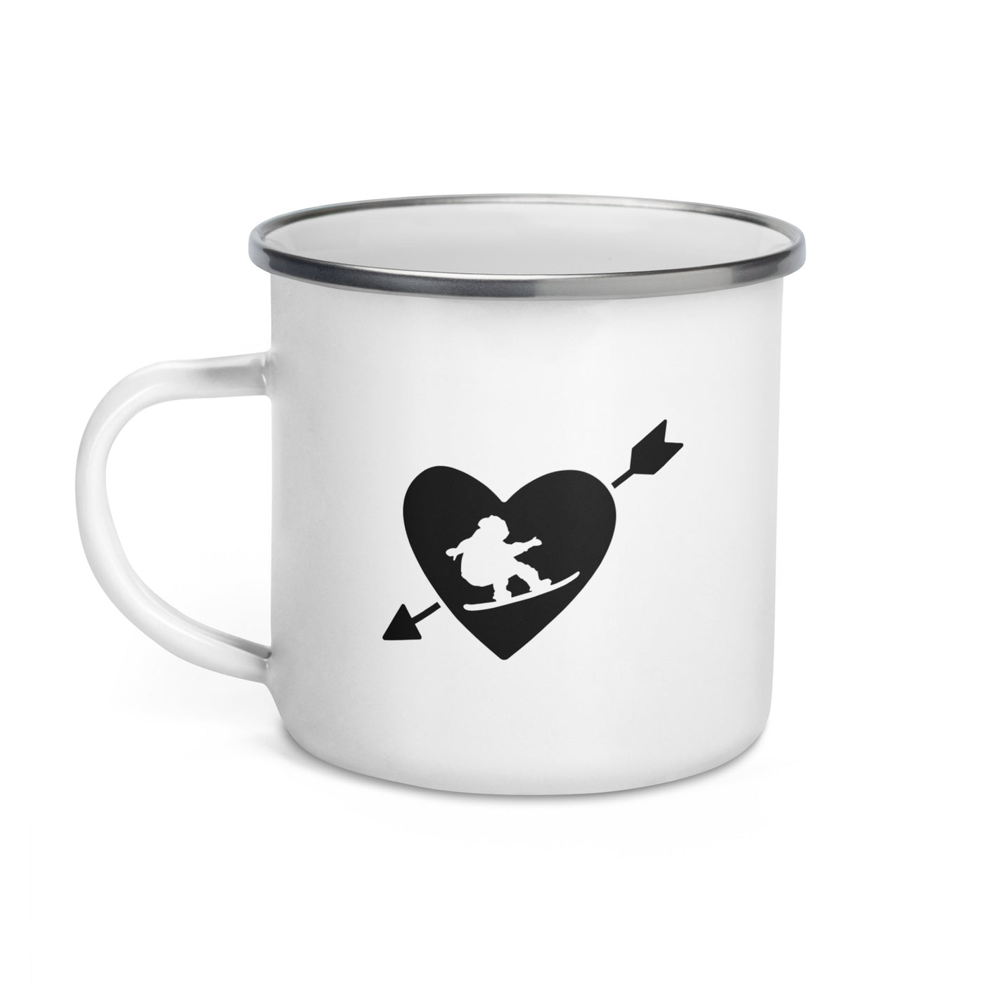 Arrow Heart And Snowboarding - Emaille Tasse snowboarden