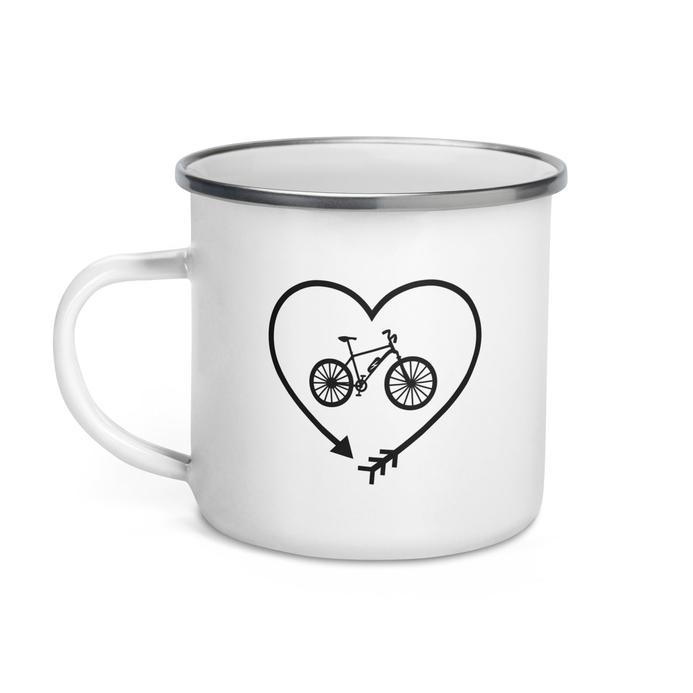 Arrow In Heartshape And E-Bike - Emaille Tasse e-bike