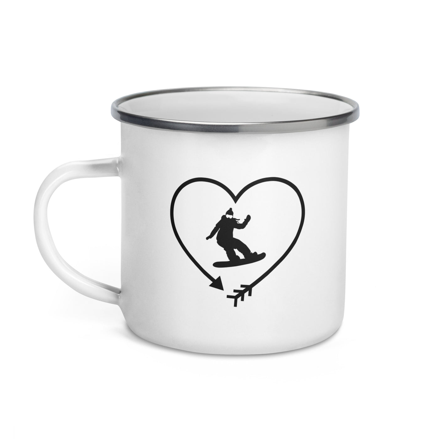 Arrow In Heartshape And Snowboarding 1 - Emaille Tasse snowboarden