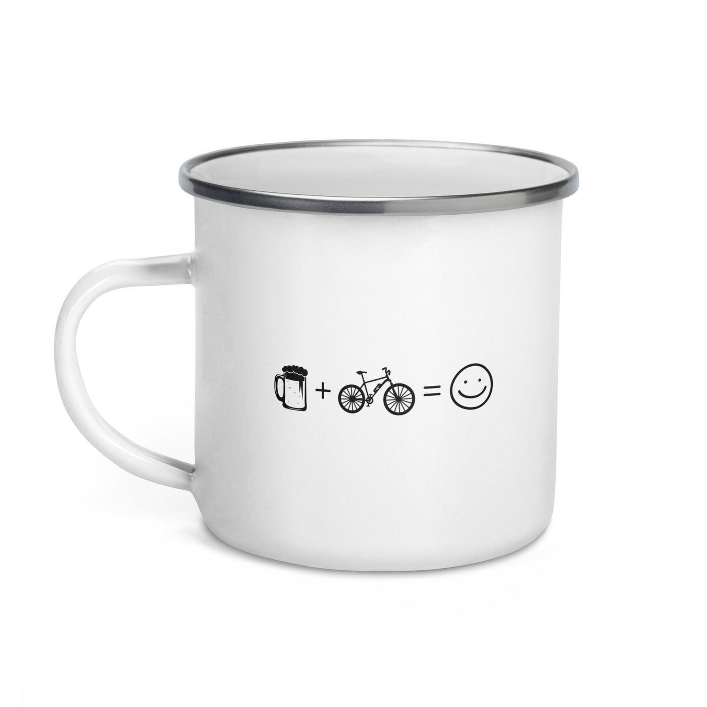 Beer Smile Face And E-Bike - Emaille Tasse e-bike