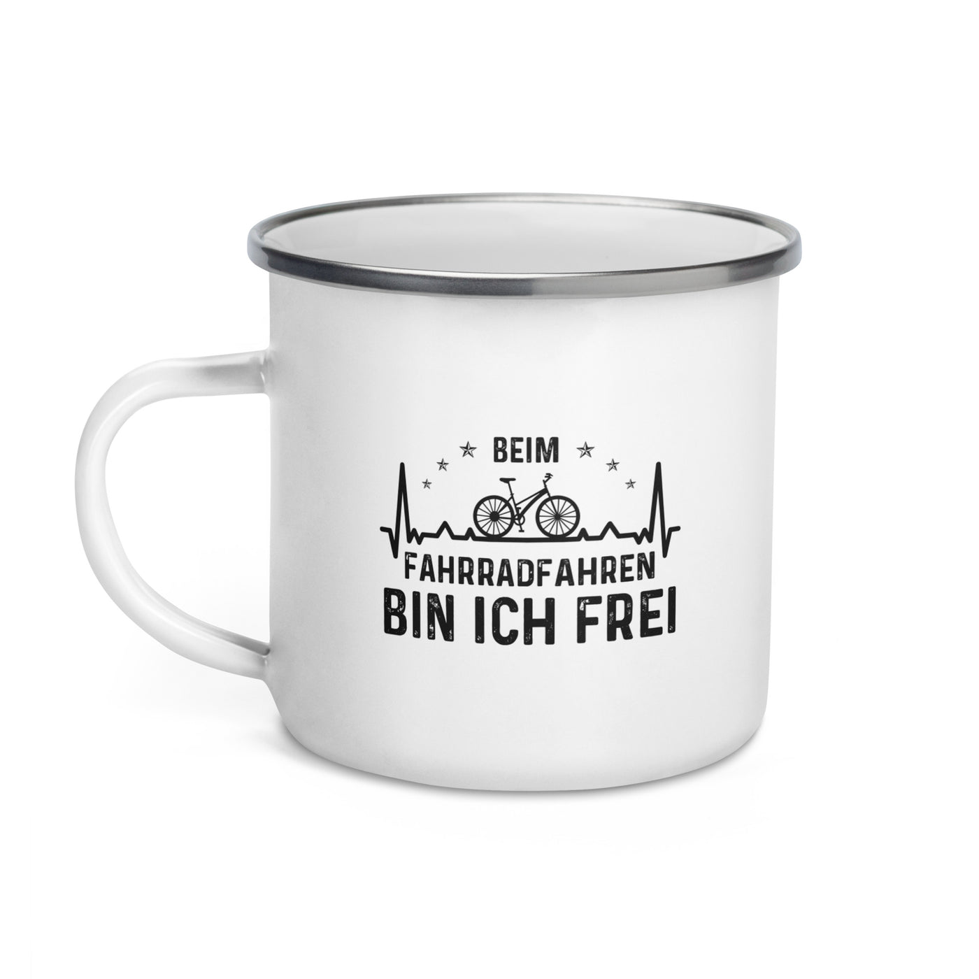 Beim Fahrradfahren Bin Ich Frel 1 - Emaille Tasse fahrrad