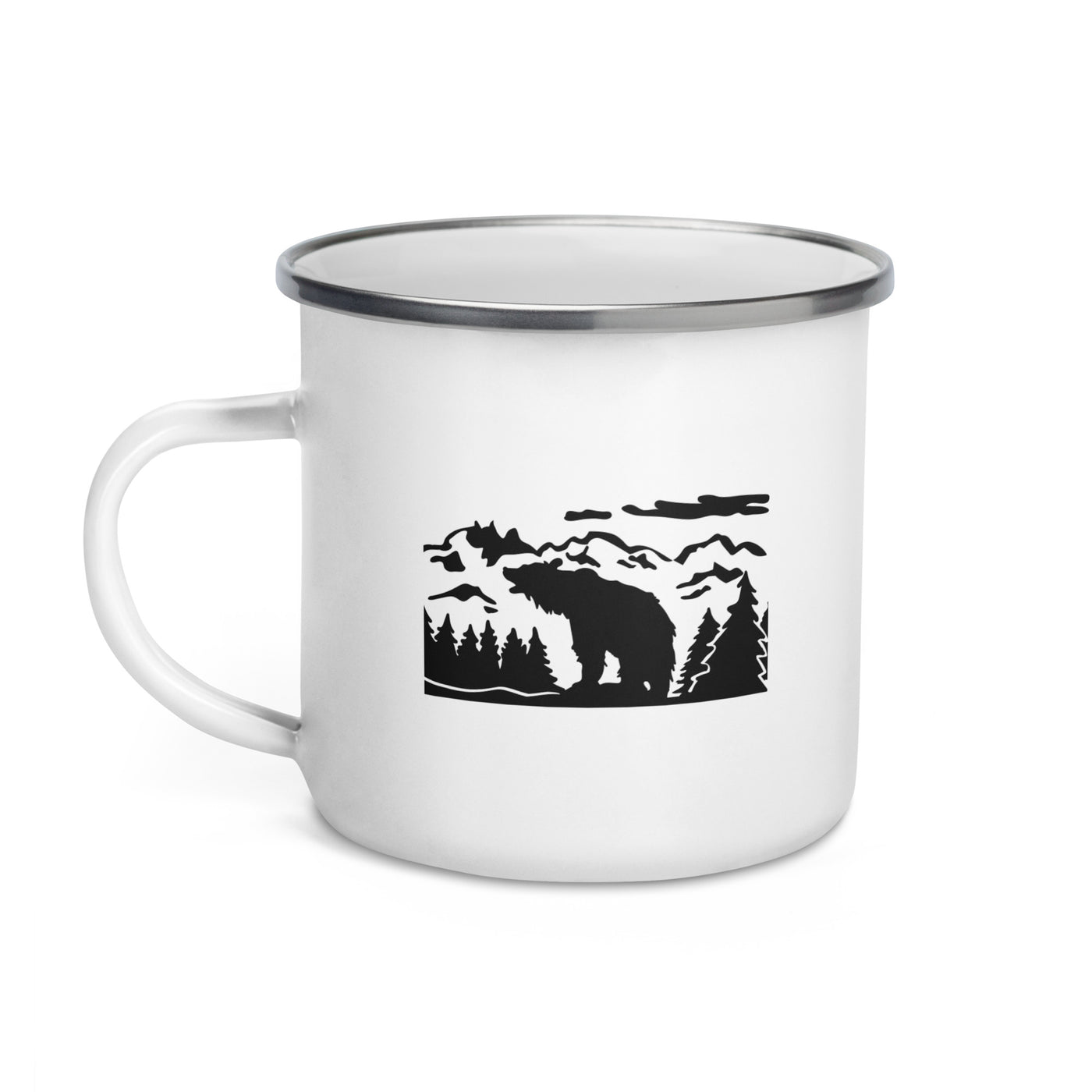 Berglandschaft Und Bär - Emaille Tasse berge camping