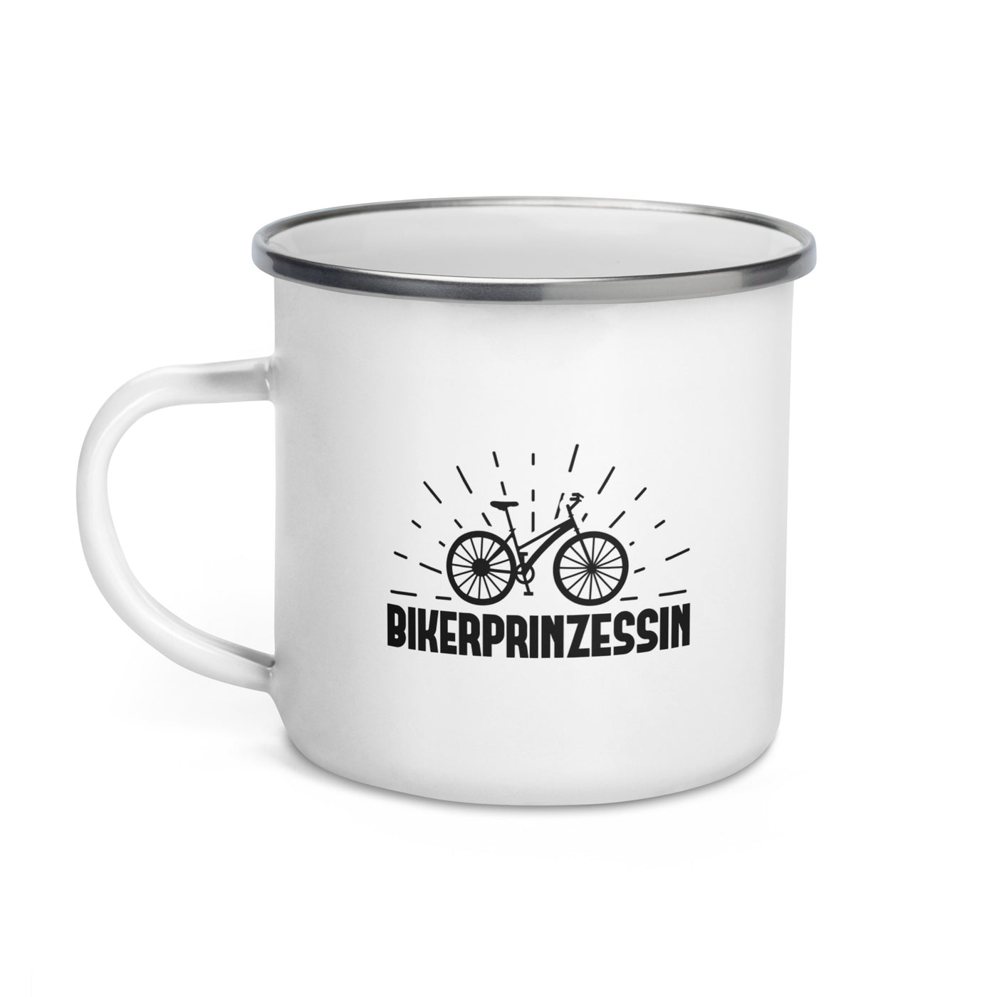 Bikerprinzessin - Emaille Tasse fahrrad