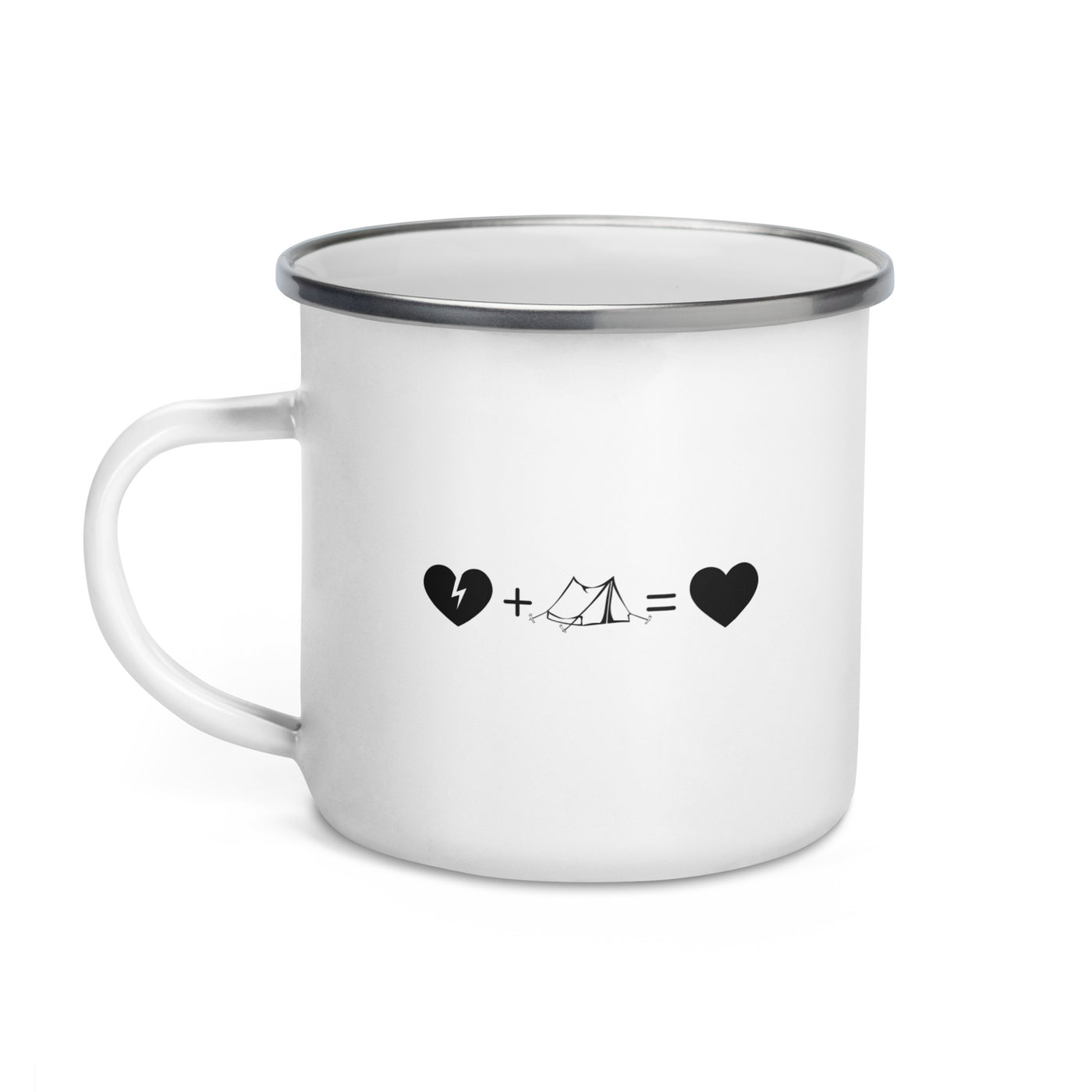 Broken Heart Heart And Camping 1 - Emaille Tasse camping