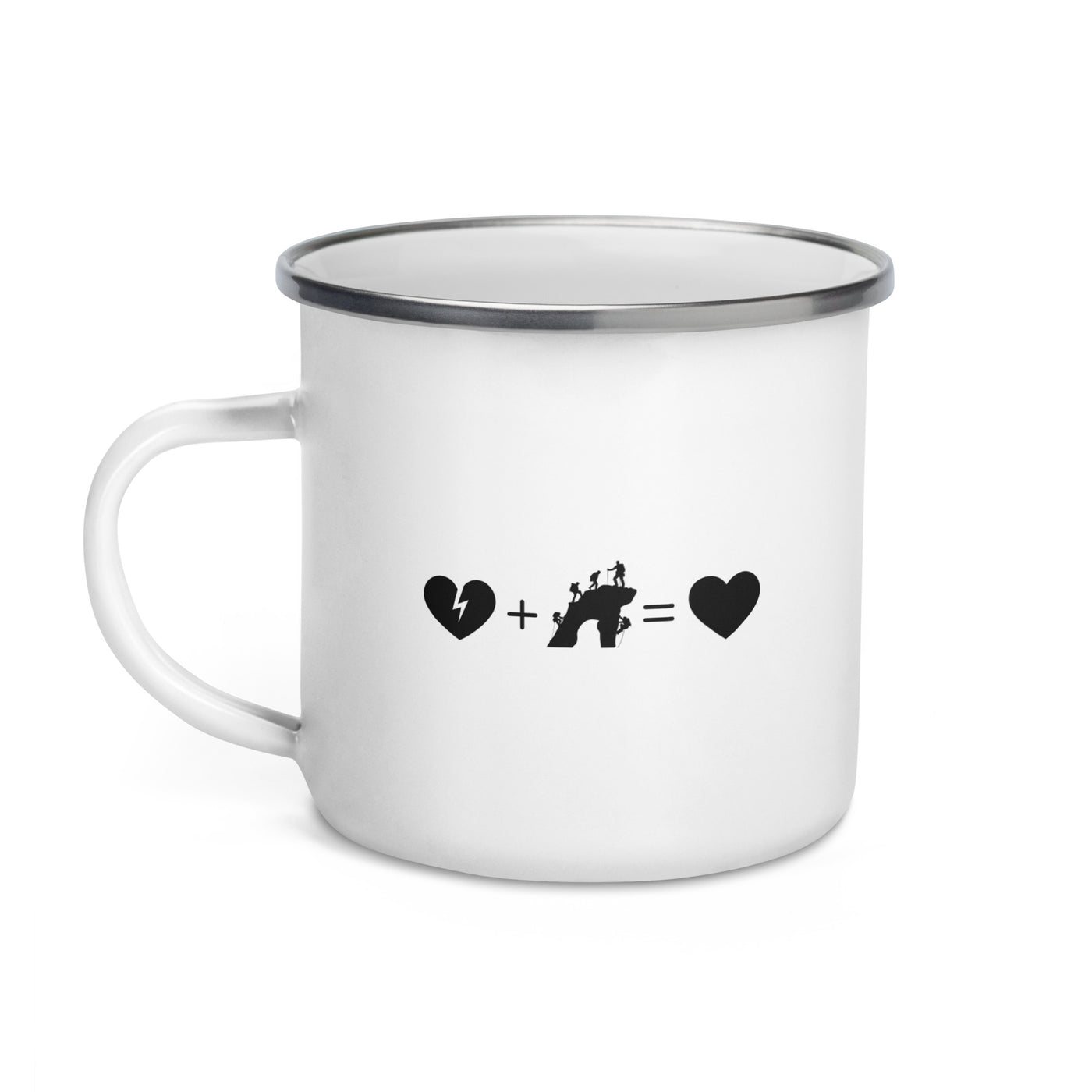 Broken Heart Heart And Climbing - Emaille Tasse klettern