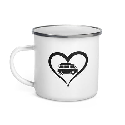 Camper Und Herz - Emaille Tasse camping