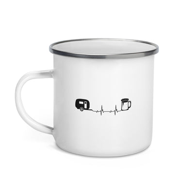 Camping Und Bier - Emaille Tasse camping