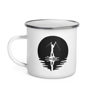 Circle And Reflection - Female Skiing - Emaille Tasse ski