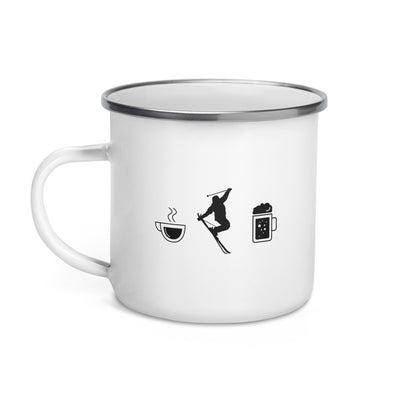 Coffee Beer And Skiing - Emaille Tasse ski