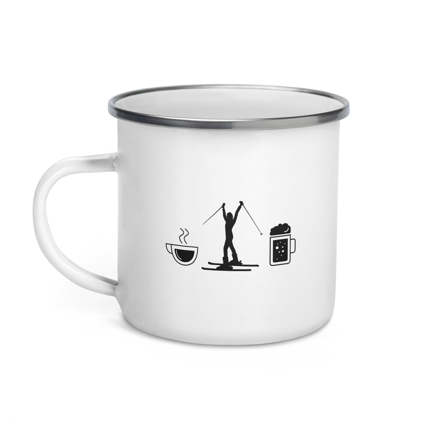 Coffee Beer And Skiing - Emaille Tasse ski