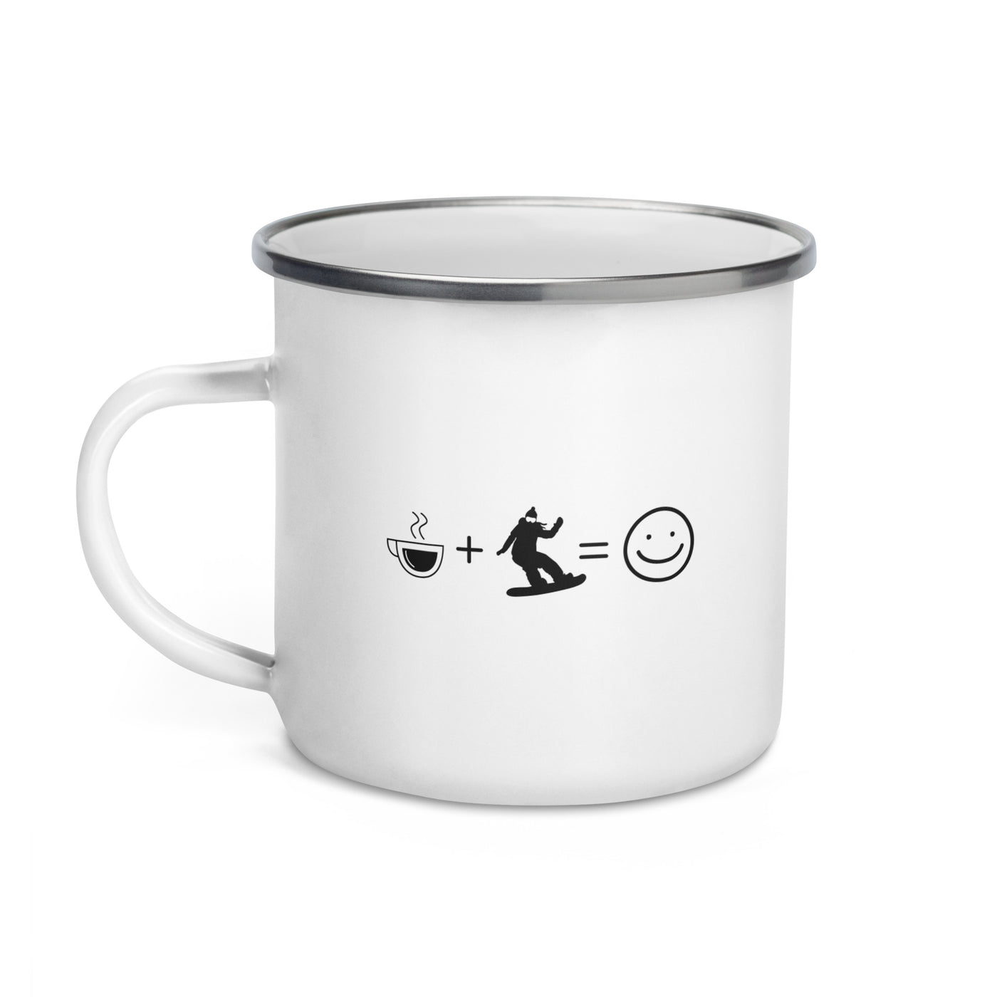 Coffee Smile Face And Snowboarding 1 - Emaille Tasse snowboarden