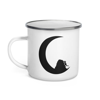 Crescent Moon - Female Climbing - Emaille Tasse klettern