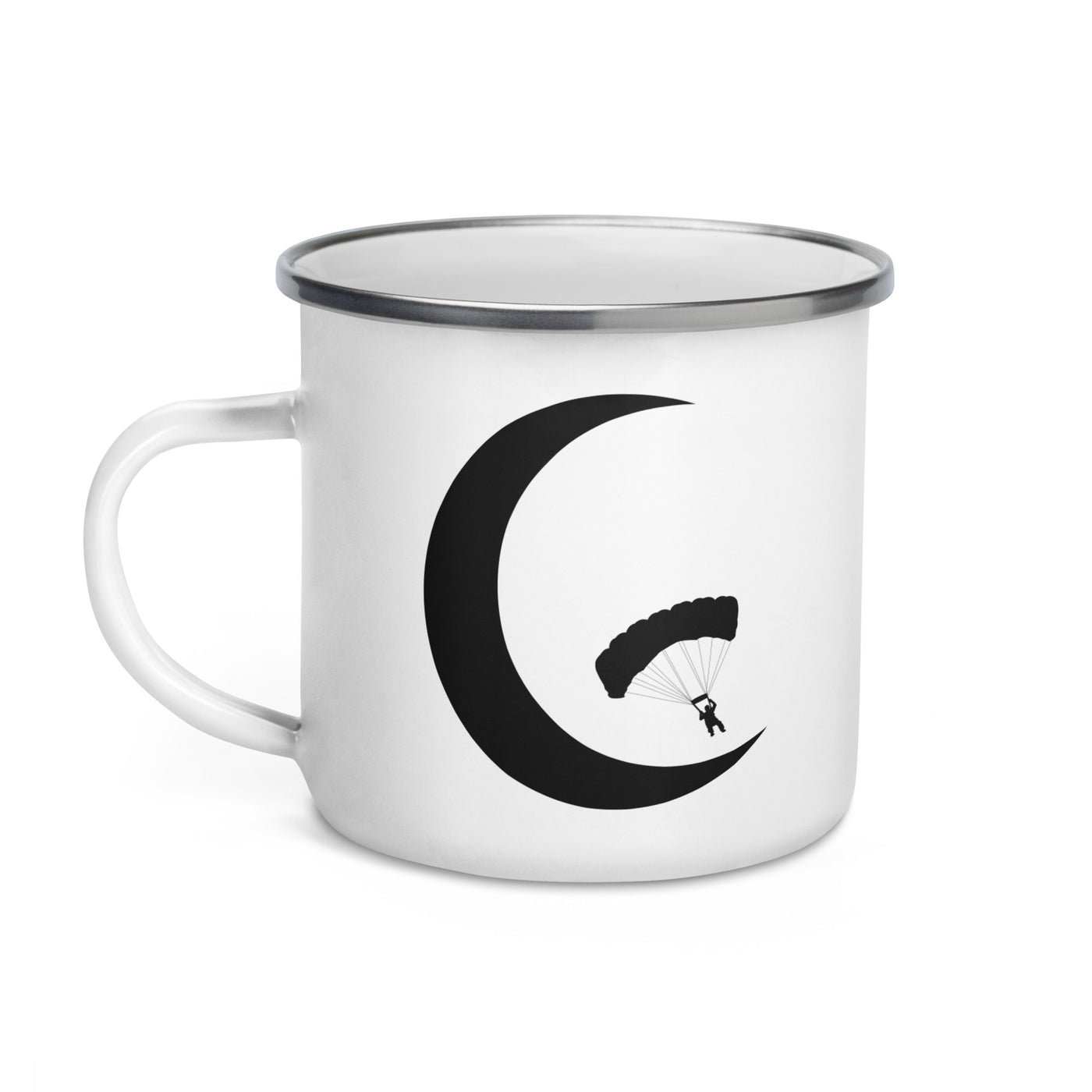 Crescent Moon - Paragliding - Emaille Tasse berge