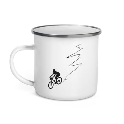 Curve Line - Cycling - Emaille Tasse fahrrad