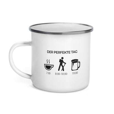 Der Perfekte Tag - Emaille Tasse wandern