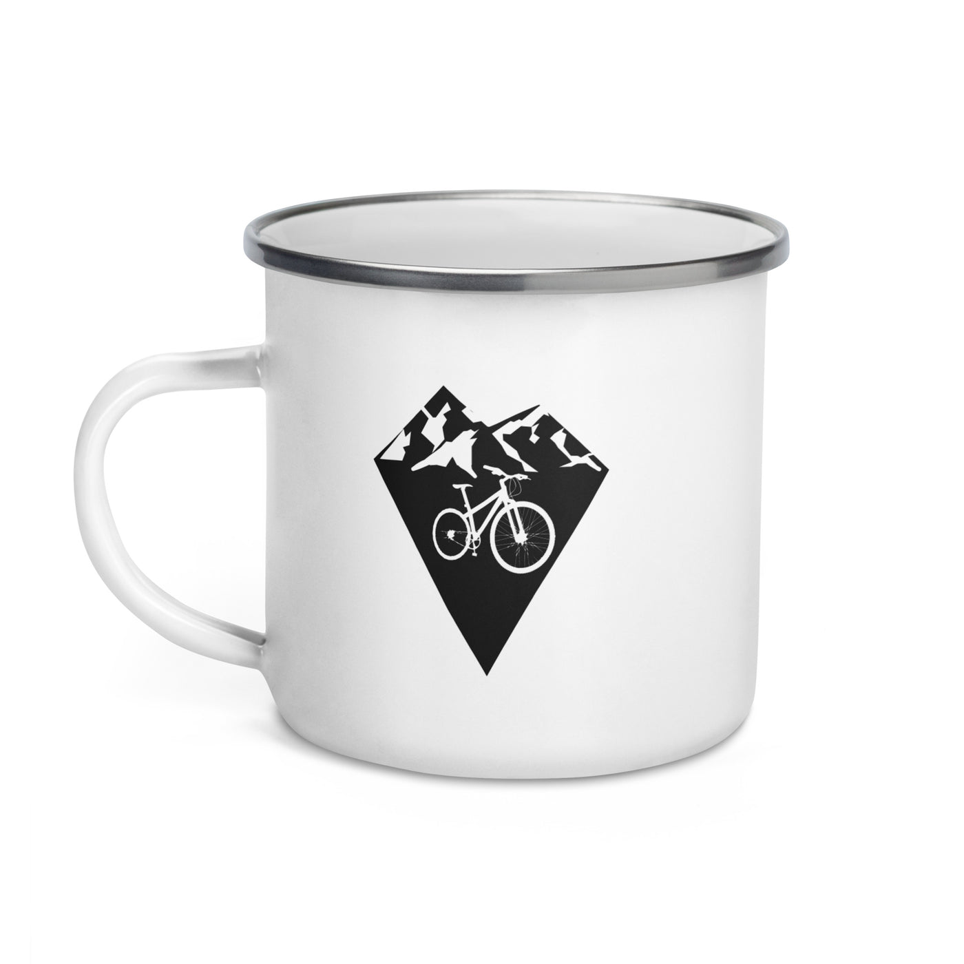 Diamond Shape - Mountain - Cycling - Emaille Tasse fahrrad