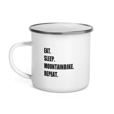 Eat Sleep Mountainbike Repeat - Emaille Tasse mountainbike