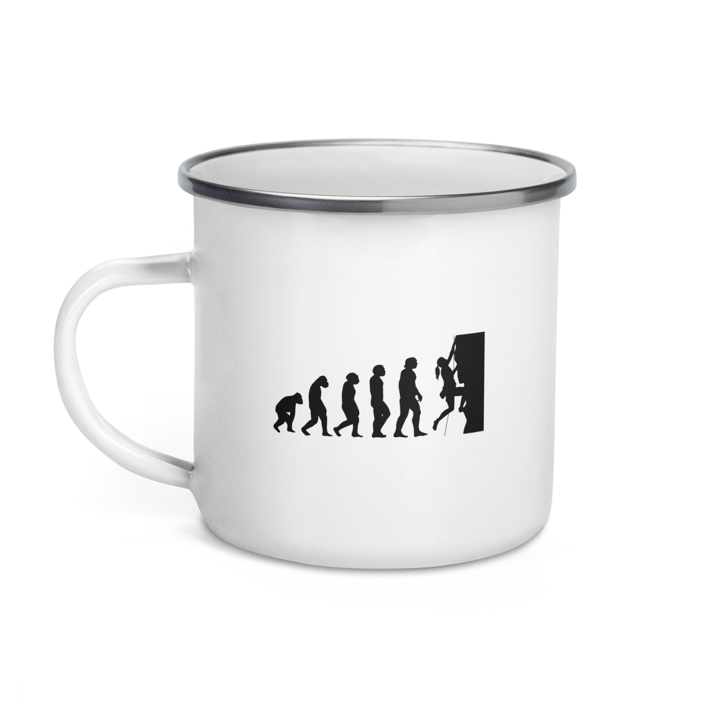 Evolution And Climbing - Emaille Tasse klettern