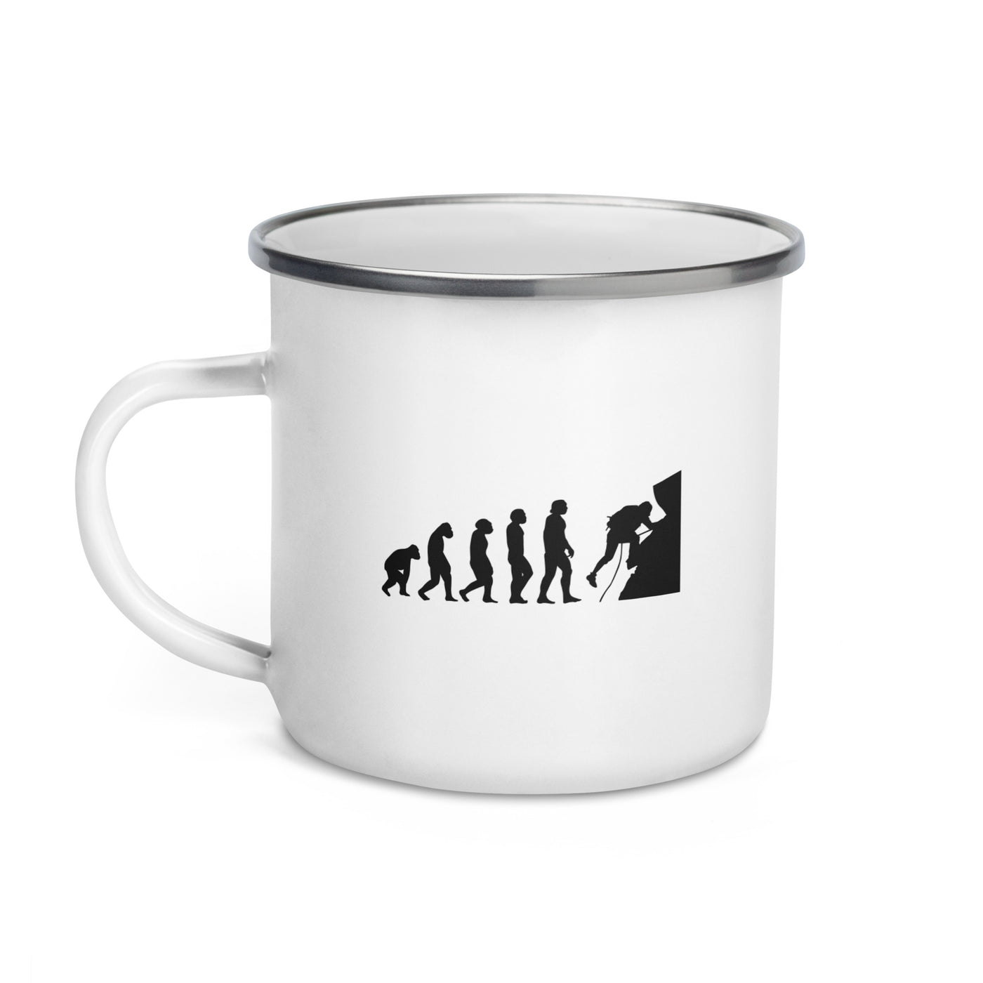 Evolution And Climbing - Emaille Tasse klettern