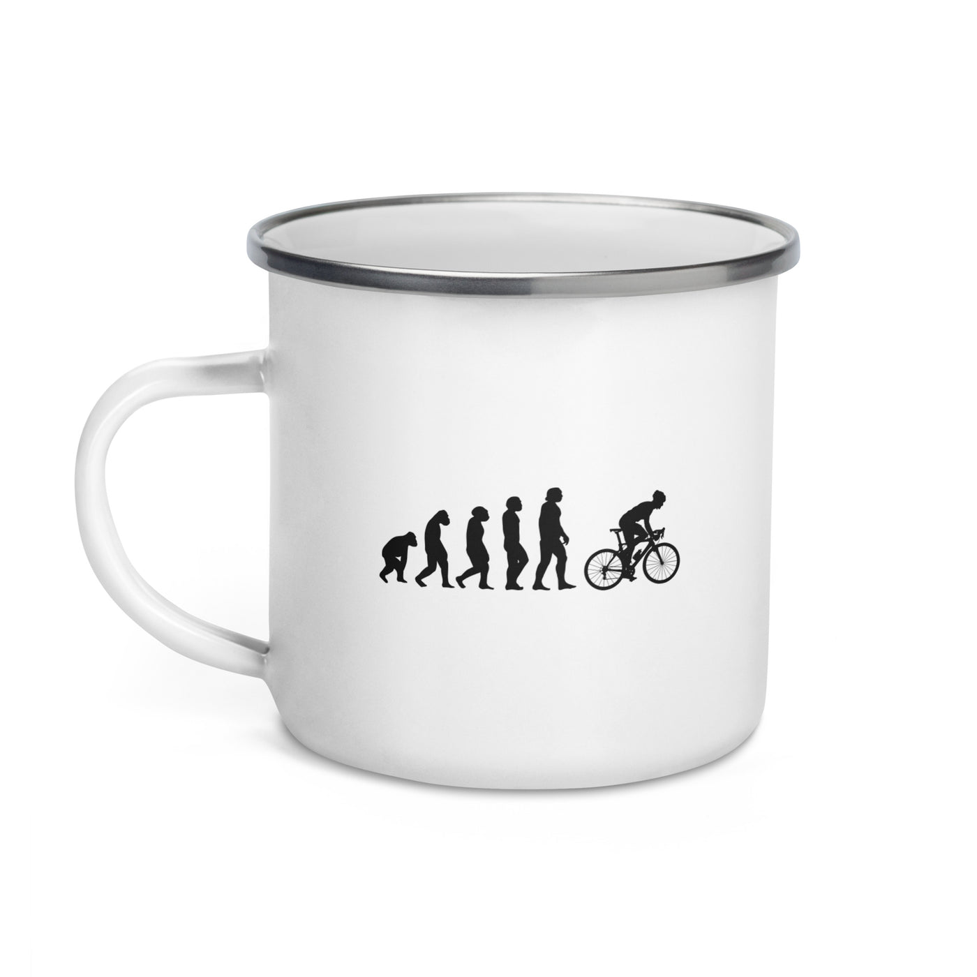 Evolution And Cycling - Emaille Tasse fahrrad