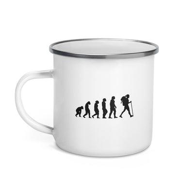 Evolution And Hiking - Emaille Tasse wandern