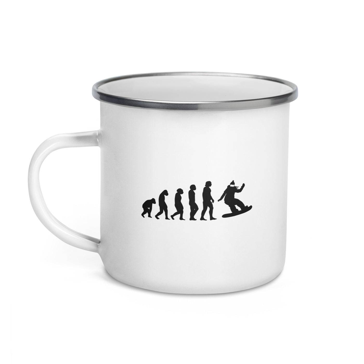 Evolution And Snowboarding - Emaille Tasse snowboarden