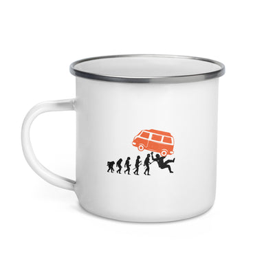 Evolution Und Camping Van - Emaille Tasse camping