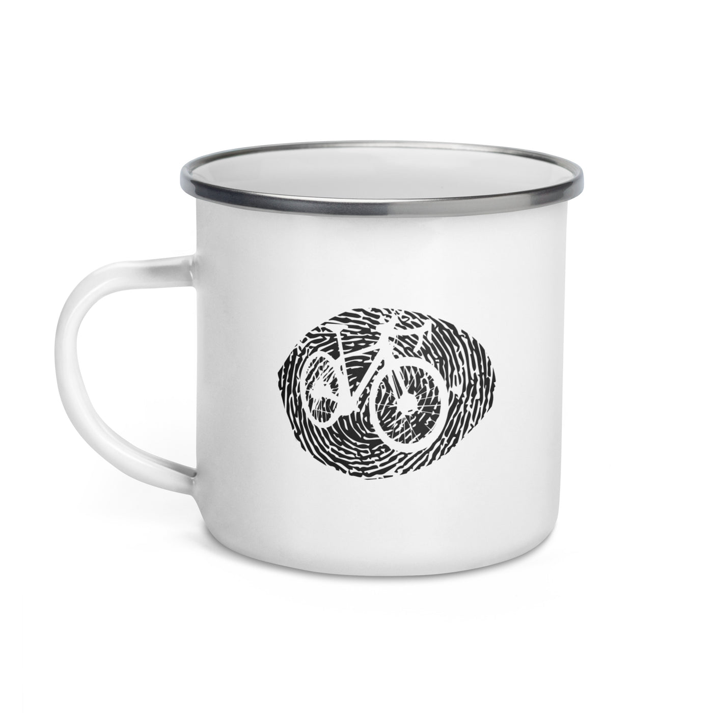 Fingerprint - Cycling - Emaille Tasse fahrrad