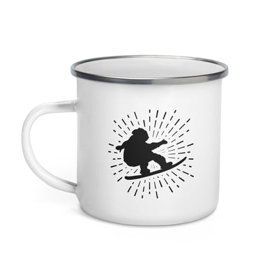 Firework And Snowbarding - Emaille Tasse snowboarden