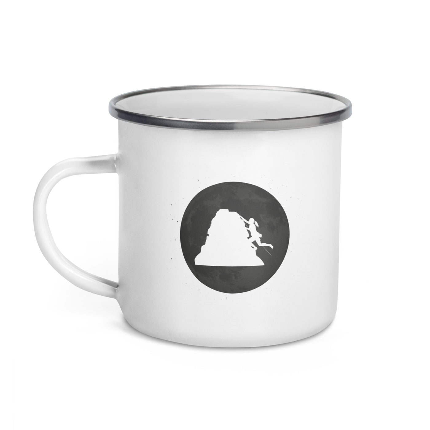 Full Moon - Female Climbing - Emaille Tasse klettern