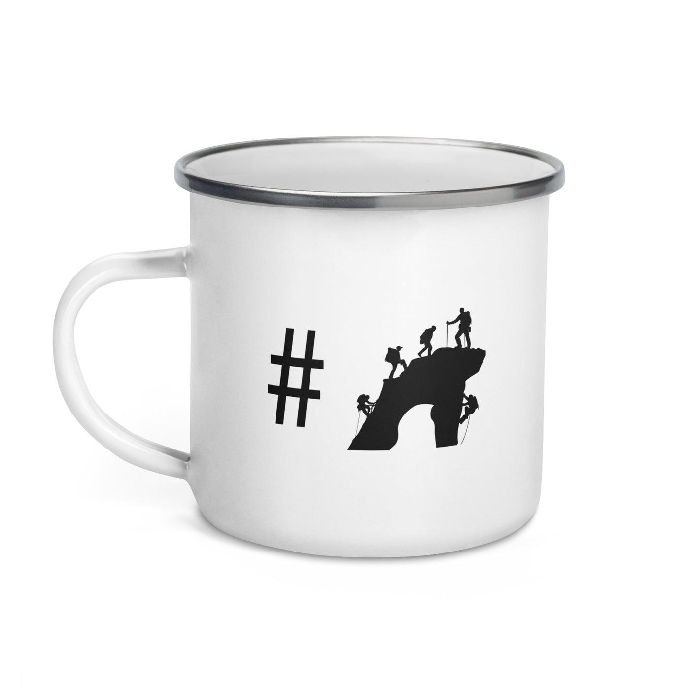 Hashtag - Climbing - Emaille Tasse klettern