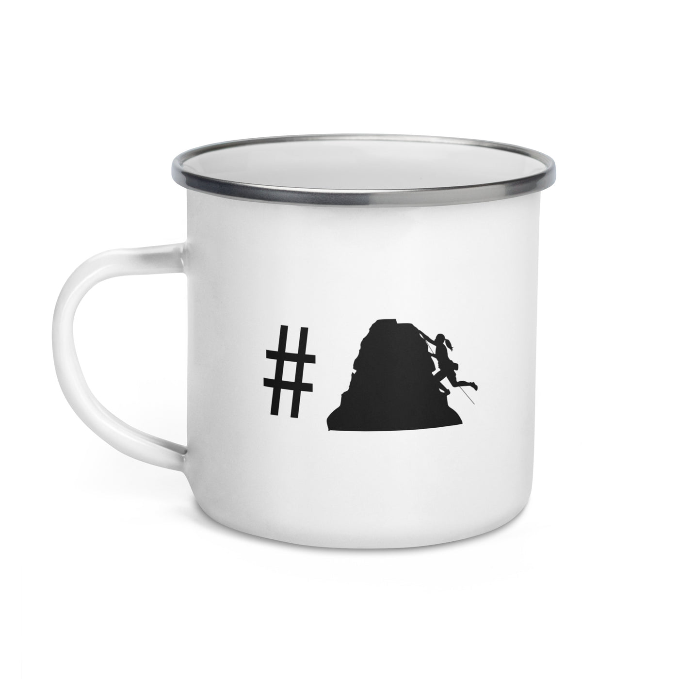 Hashtag - Female Climbing - Emaille Tasse klettern