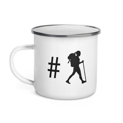 Hashtag - Female Hiking - Emaille Tasse wandern