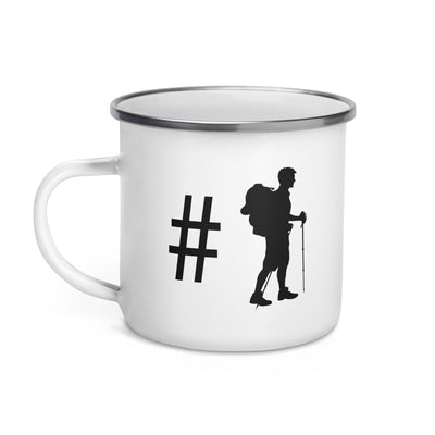 Hashtag - Hiking - Emaille Tasse wandern