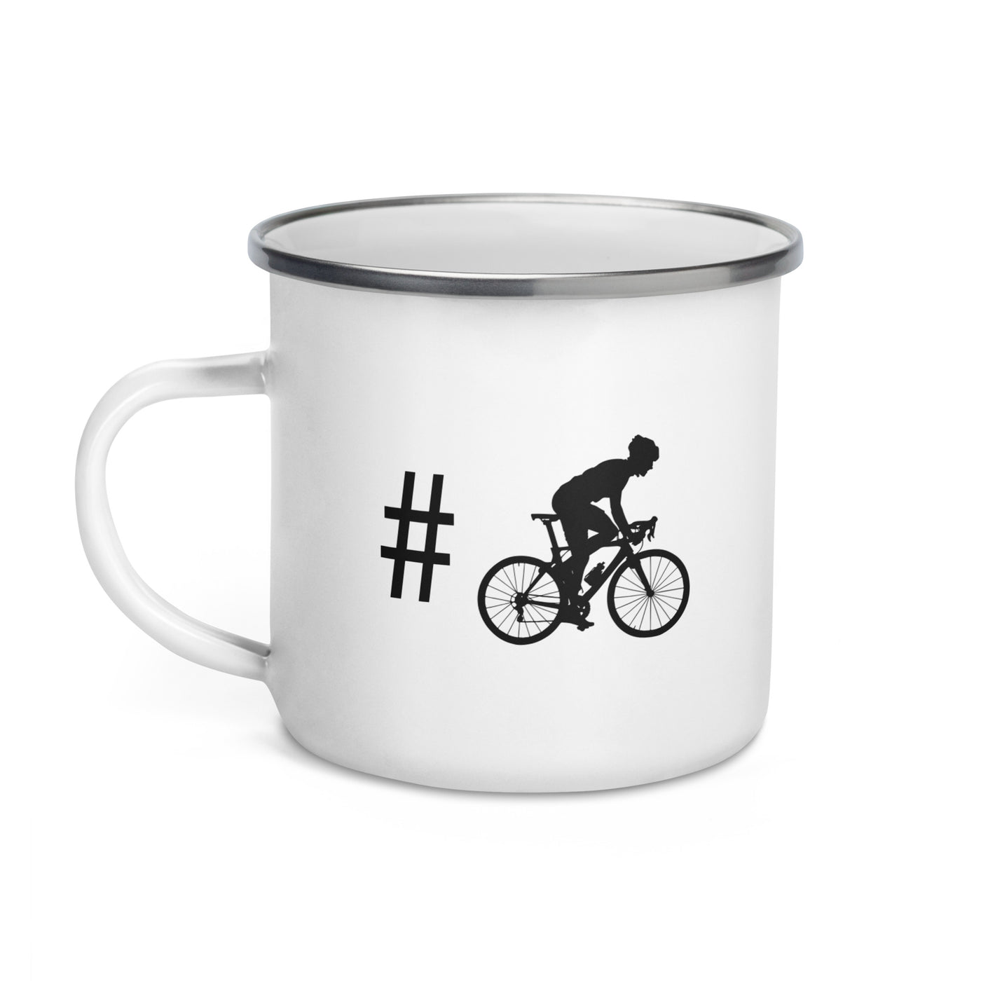 Hashtag - Man Cycling - Emaille Tasse fahrrad