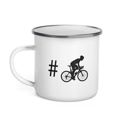 Hashtag - Man Cycling - Emaille Tasse fahrrad