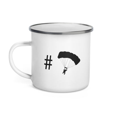 Hashtag - Paragliding - Emaille Tasse berge