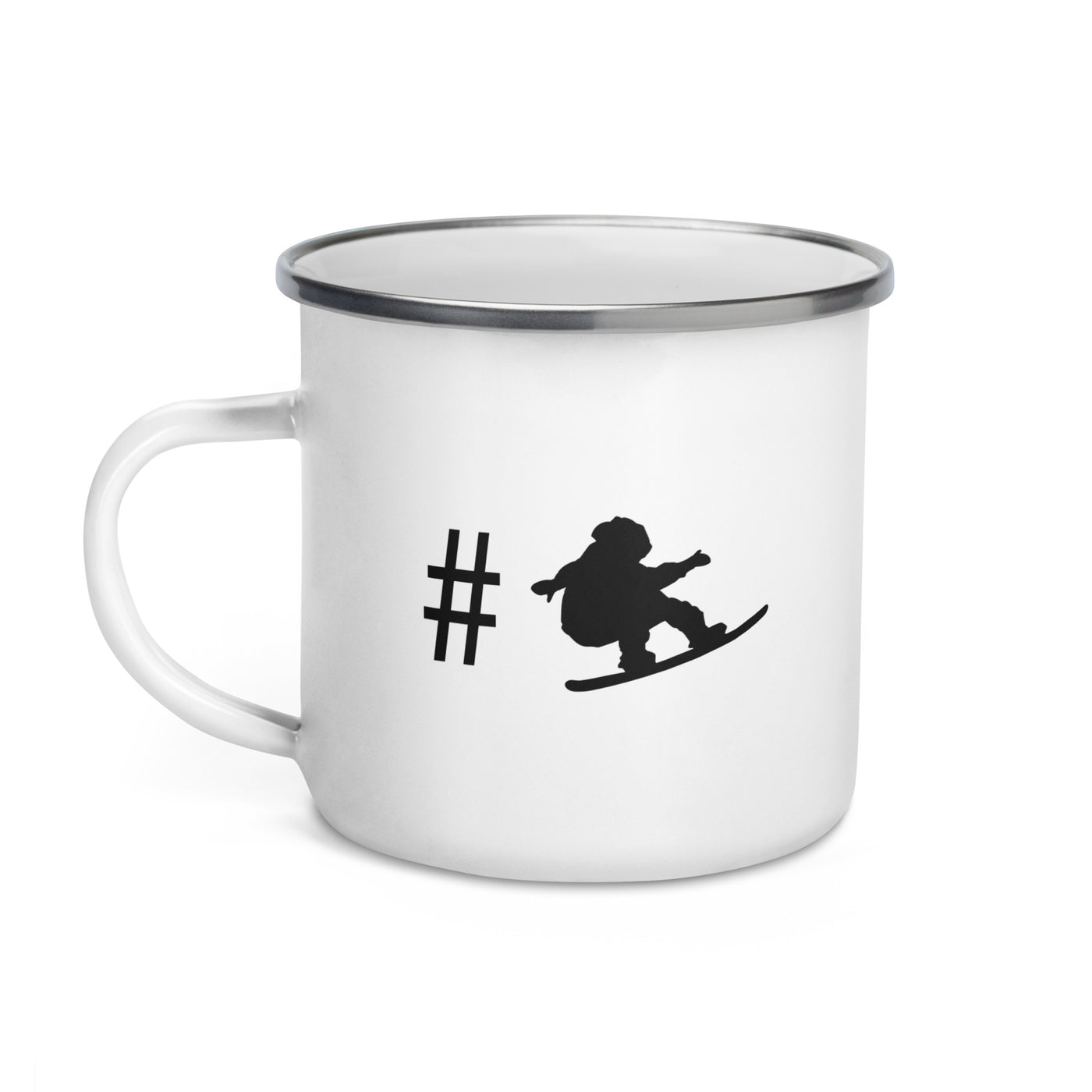 Hashtag - Snowboarding - Emaille Tasse snowboarden