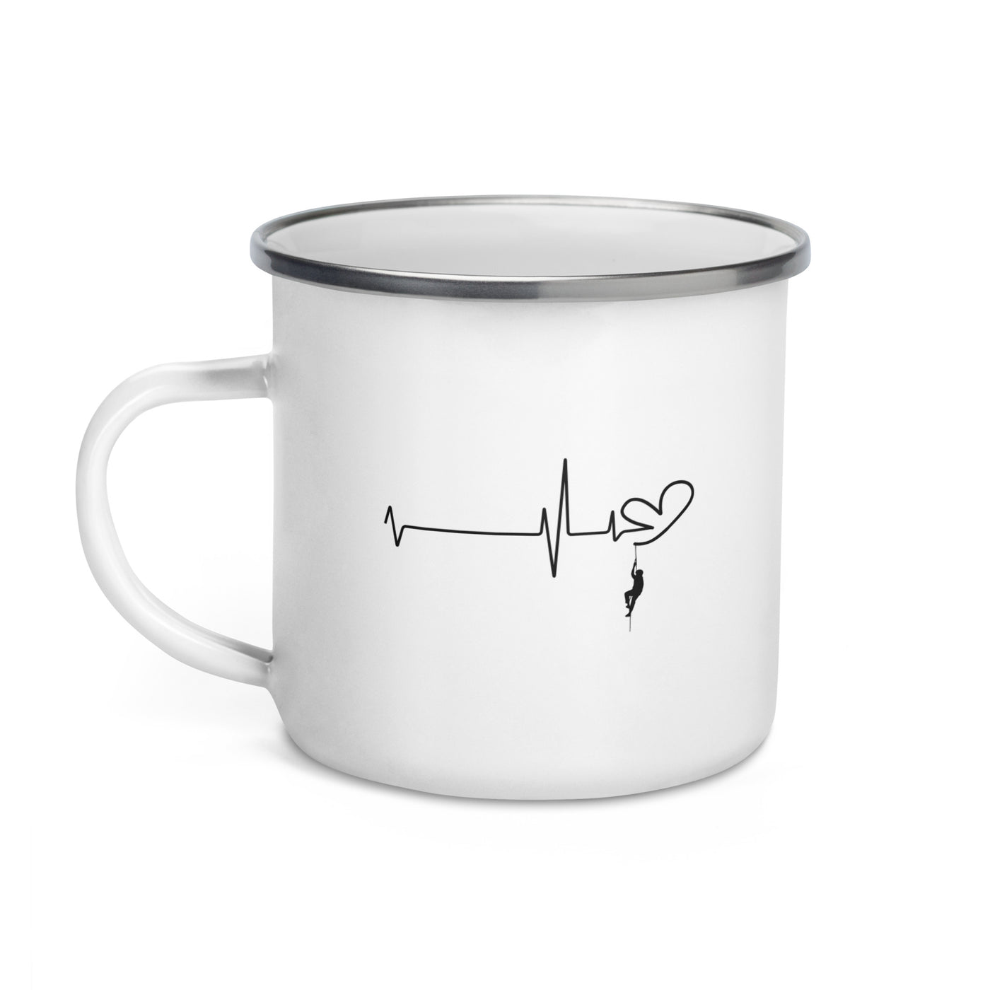 Heart - Heartbeat - Climbing - Emaille Tasse klettern