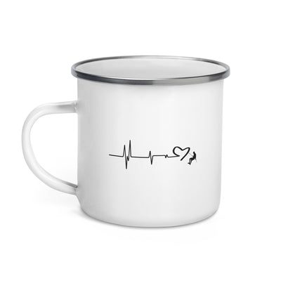 Heart - Heartbeat - Climbing - Emaille Tasse klettern