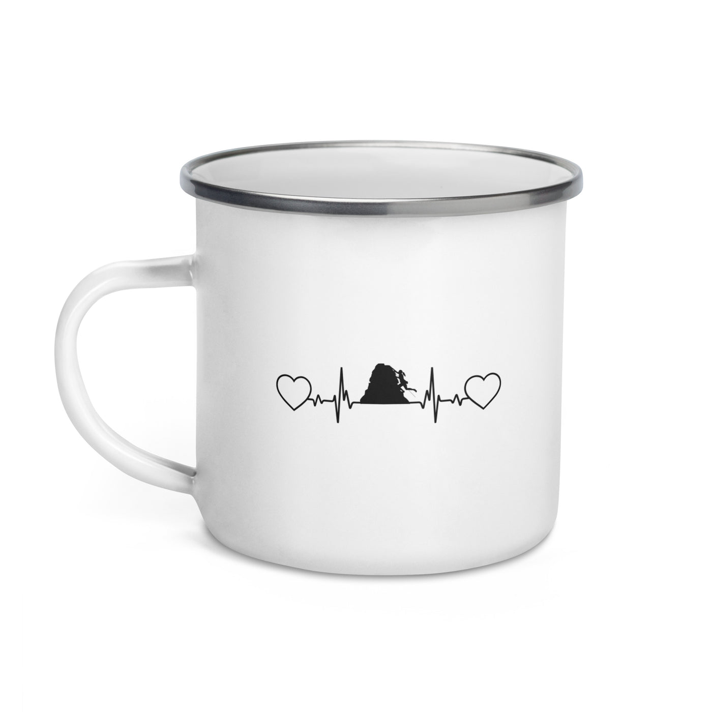 Heart - Heartbeat - Female Climbing - Emaille Tasse klettern