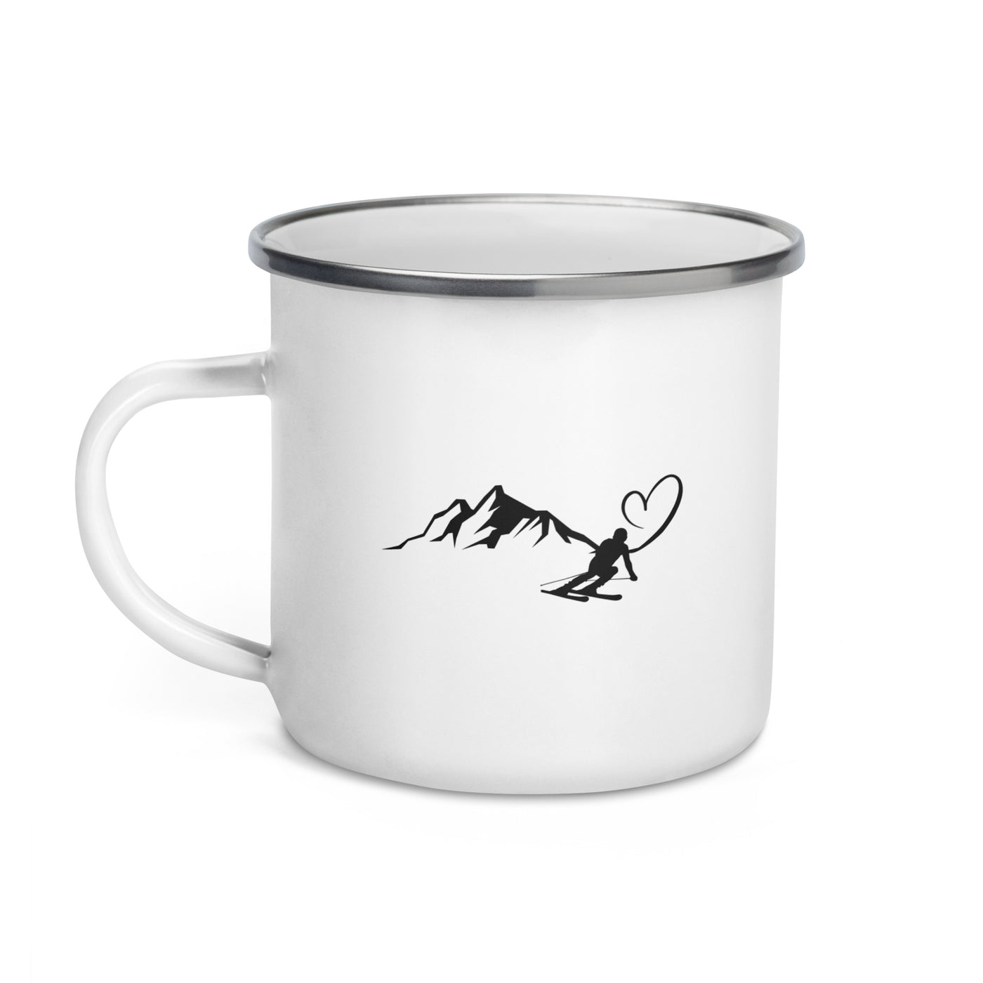 Heart - Mountain - Skiing (9) - Emaille Tasse ski