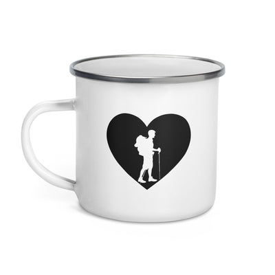 Heart 1 And Hiking - Emaille Tasse wandern