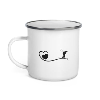 Heart 1 And Skiing - Emaille Tasse ski