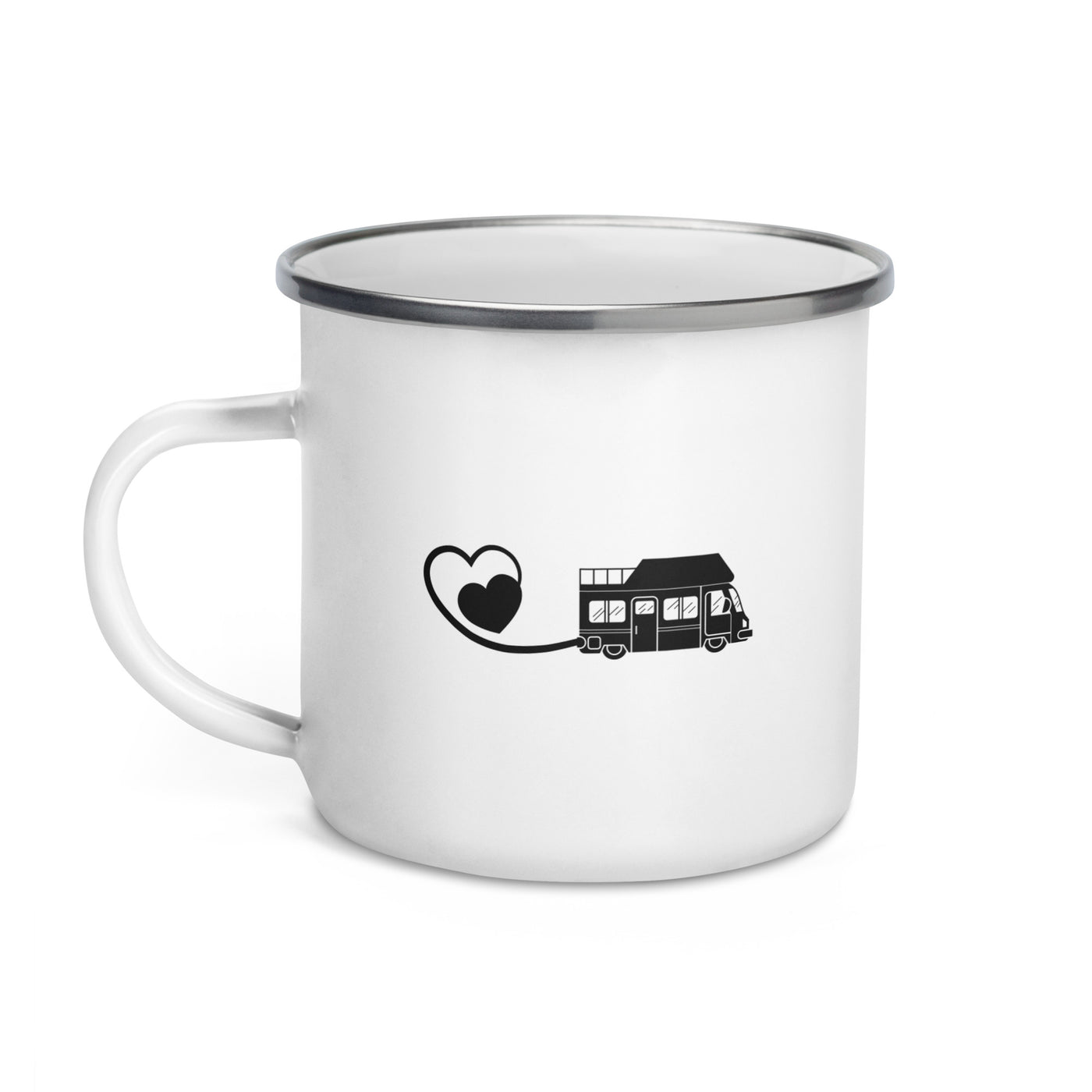 Heart 2 And Camping - Emaille Tasse camping