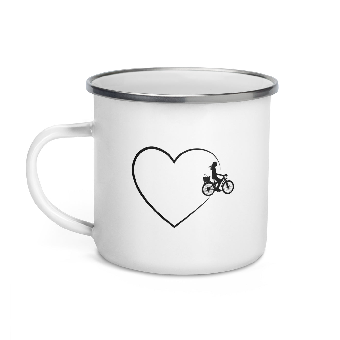 Heart 2 And Cycling - Emaille Tasse fahrrad