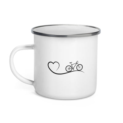 Heart 2 And Cycling - Emaille Tasse fahrrad