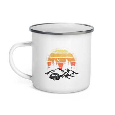 Camping Sonne Vintage - Emaille Tasse camping