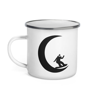 Crescent Moon - Female Snowboarding - Emaille Tasse snowboarden