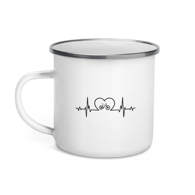 Heartbeat Heart And E-Bike - Emaille Tasse e-bike